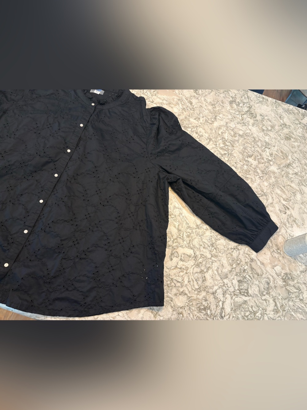 Old Navy Ruffle-Neck Eyelet Cutwork Shirt - Picture 5 of 10
